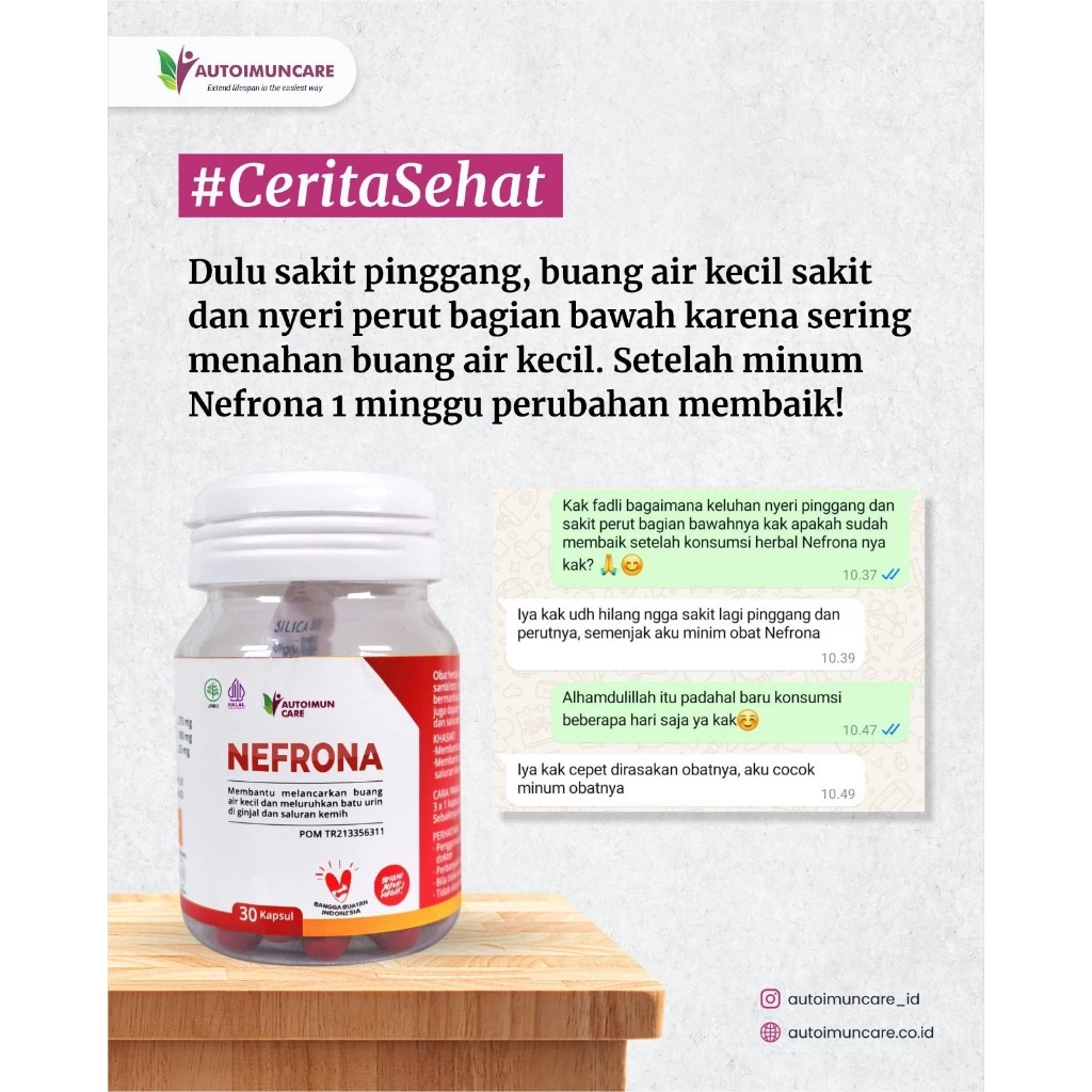 cerita sehat pengguna obat herbal NEFRONA